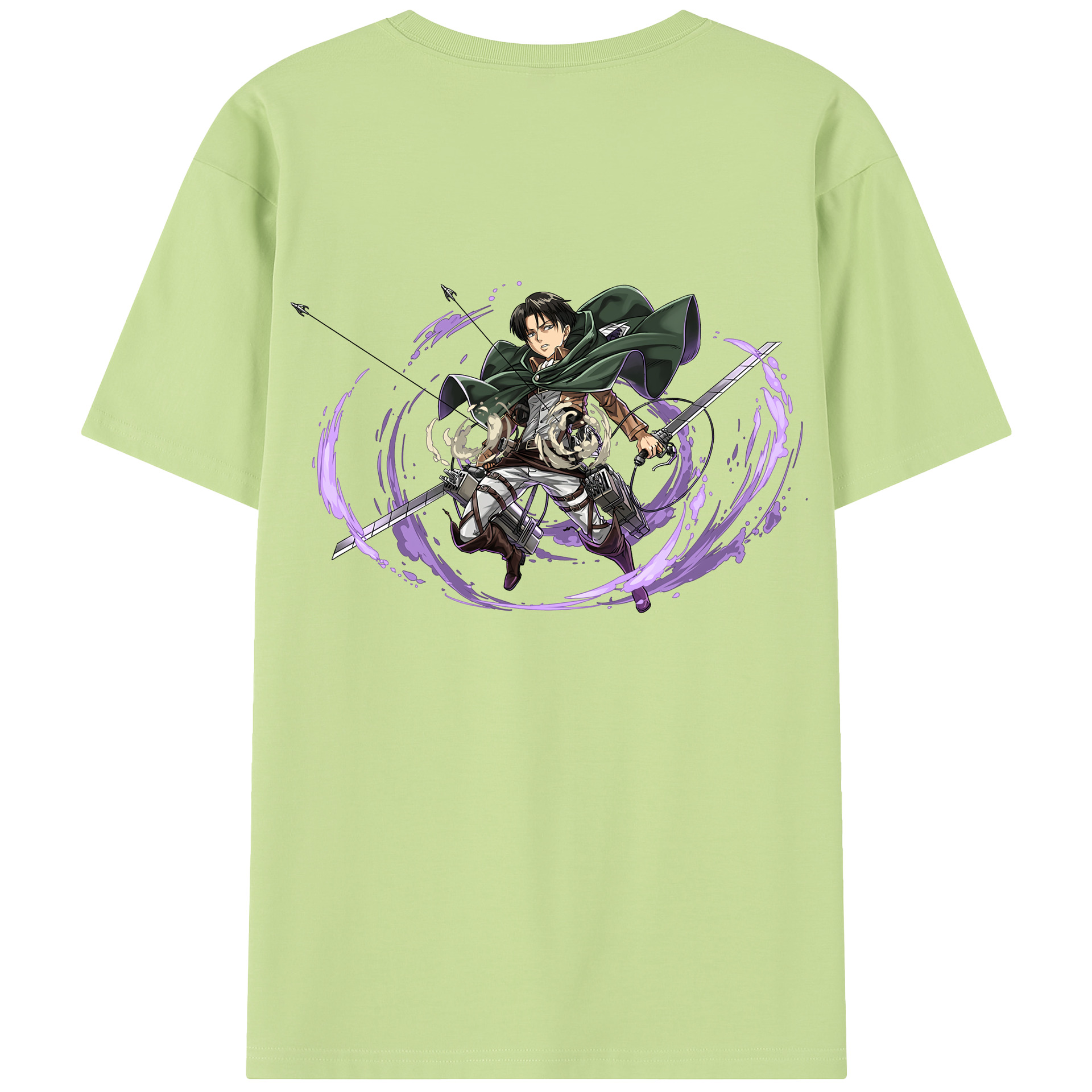 （画像用） 進撃の巨人 リヴァイ·アッカーマン Attack on Titan Levi Ackerman 綿100％半袖Tシャツ（背面プリント）